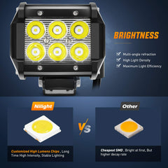 Nilight LED pod spot light on boat deck for clear low-light navigation.