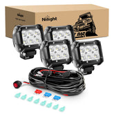 Nilight LED pods front view shows compact four-light kit for off-road readiness.