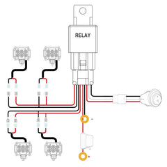 Nilight wiring harness kit image shows straightforward 16AWG connections for quick install.