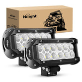 Nilight Led Pods 6.5-inch flood beam pair delivering broad nighttime visibility for safe driving.