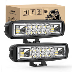 Nilight LED Pods 60W front beam for clear night visibility.