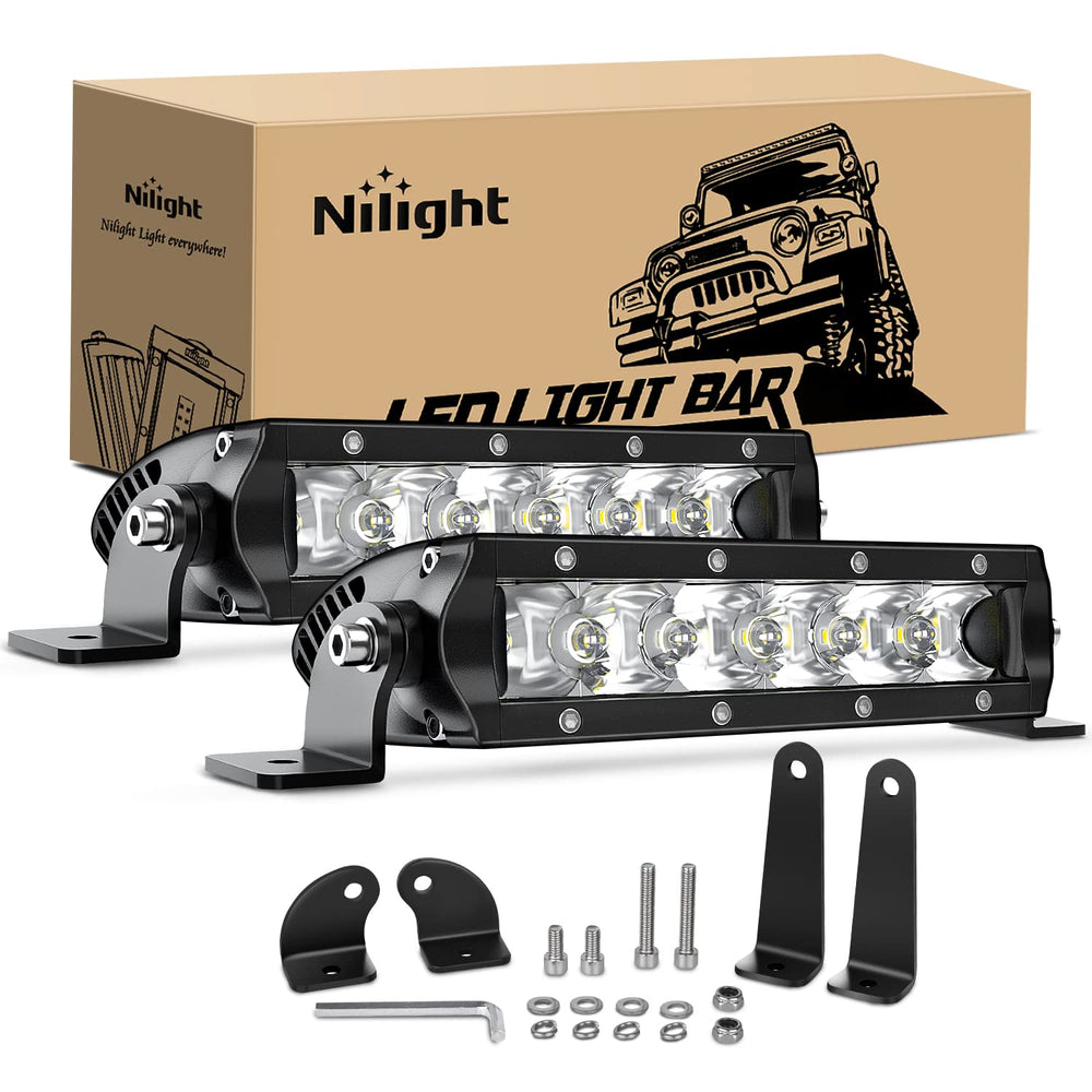Nilight LED pods 7-inch front view for high-visibility off-road driving