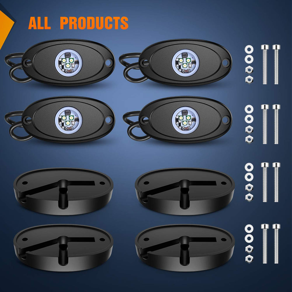 Nilight four-pack provides full vehicle coverage with consistent brightness.