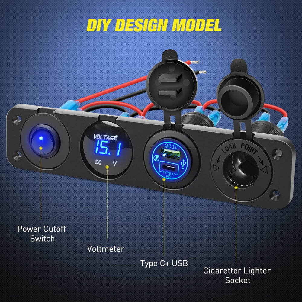 Nilight LED voltmeter illuminated for night voltage readings