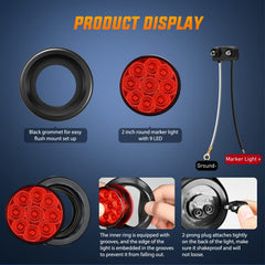 Nilight flush-mount marker light with plug grommet for easy wiring.