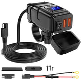 Nilight motorcycle charger voltmeter display tracks battery status during rides.