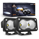 Nilight motorcycle LED pods 3 inch flood beam enhances wider night visibility