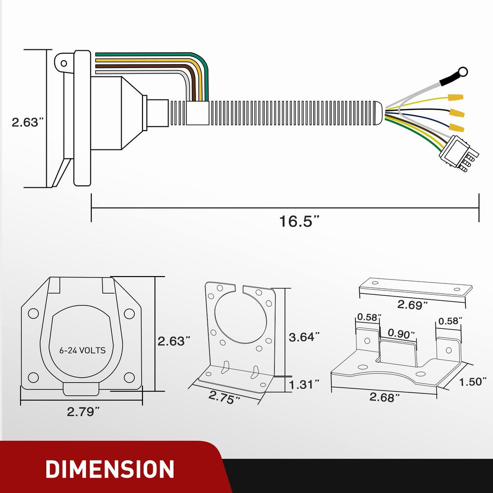 Nilight mounting bracket and hardware for secure installation.