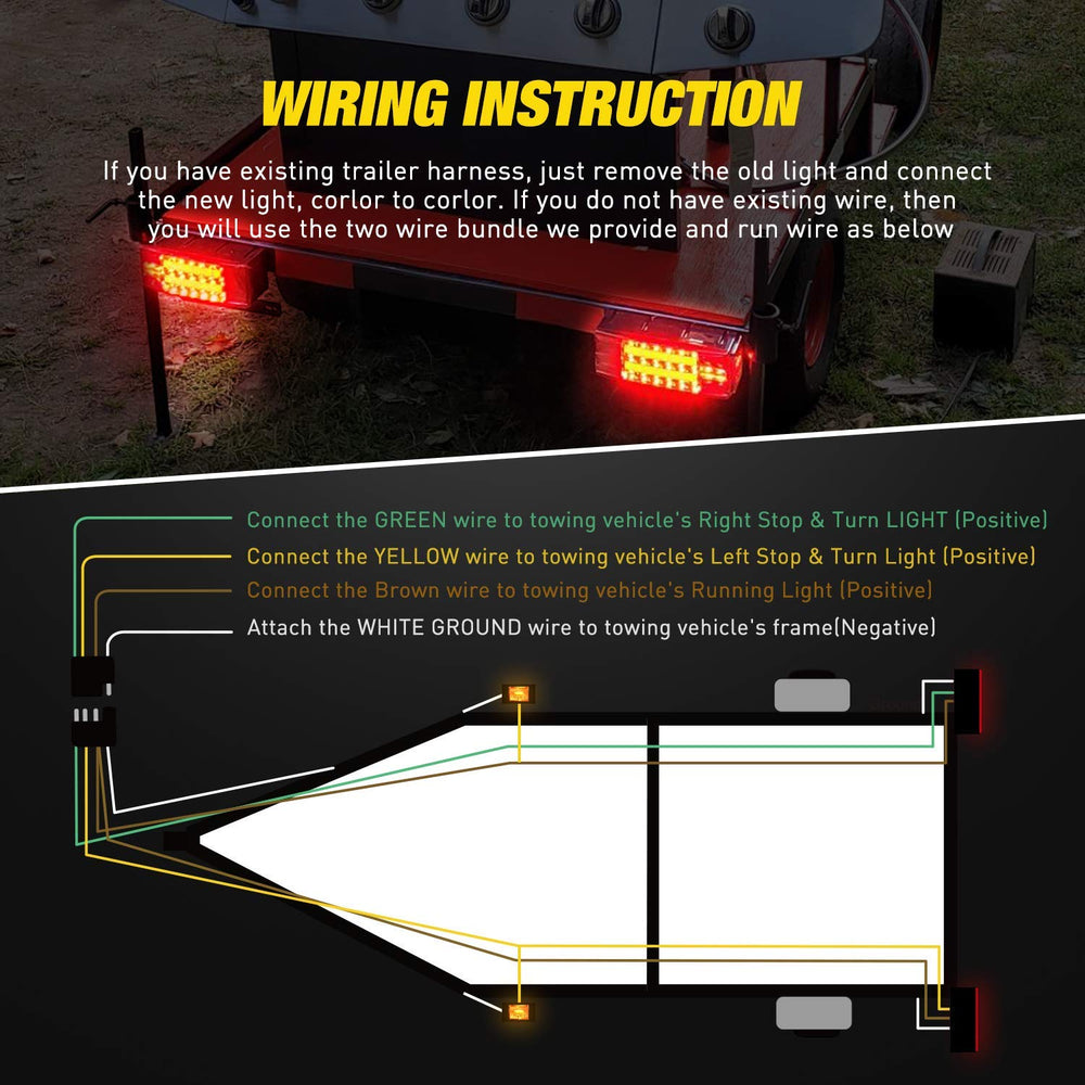 Nilight mounting hardware included for straightforward trailer light setup