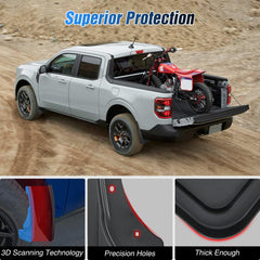 Nilight mud flaps rear left closeup: keeps underbody clean against snow and grime