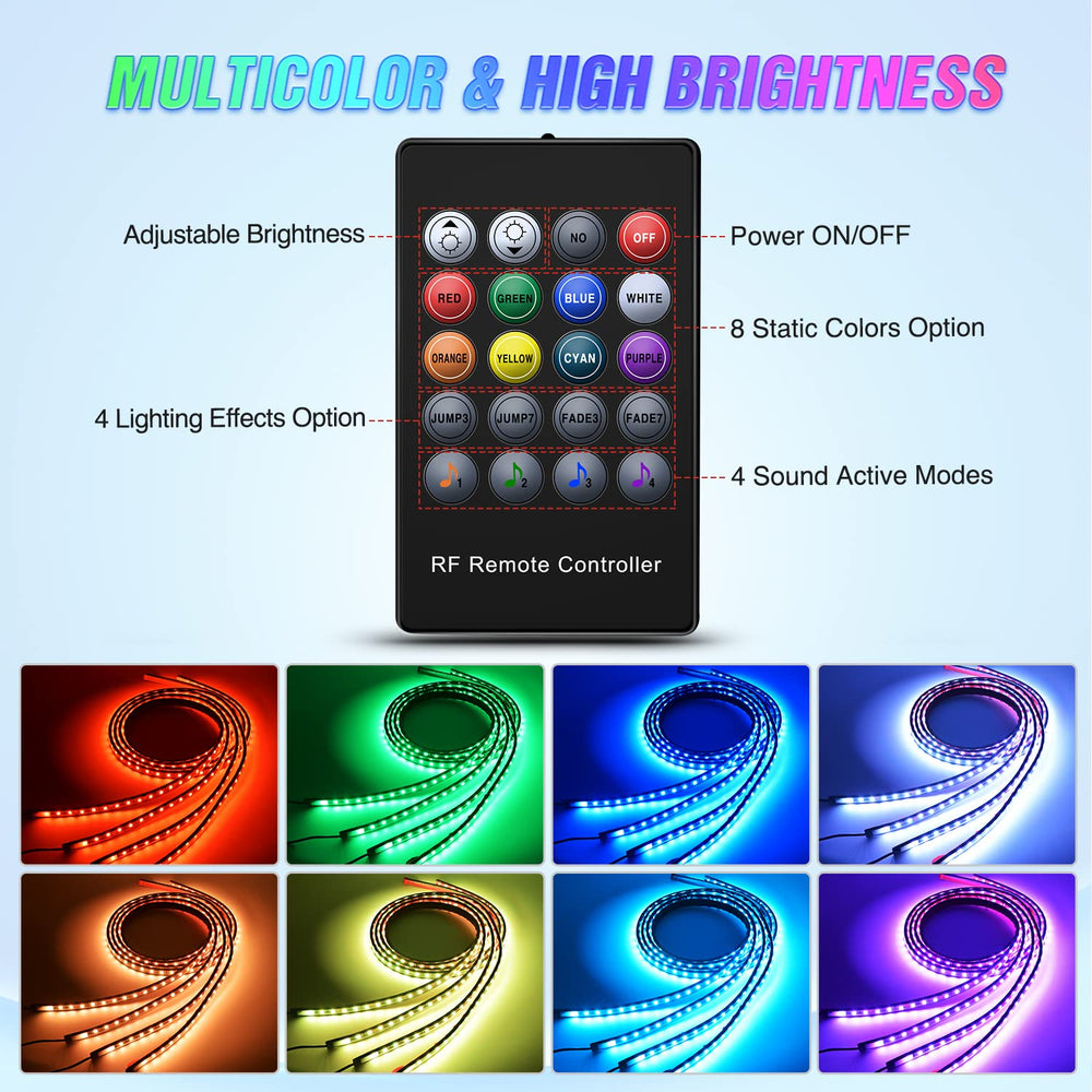 Nilight music mode LED strip responds to your vehicle's audio.