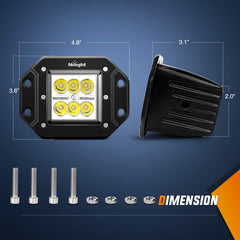 Nilight NI23C-18W flush mount design blends with rugged vehicles.