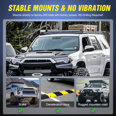 Nilight no-drill hood mount uses factory bolts for quick setup.