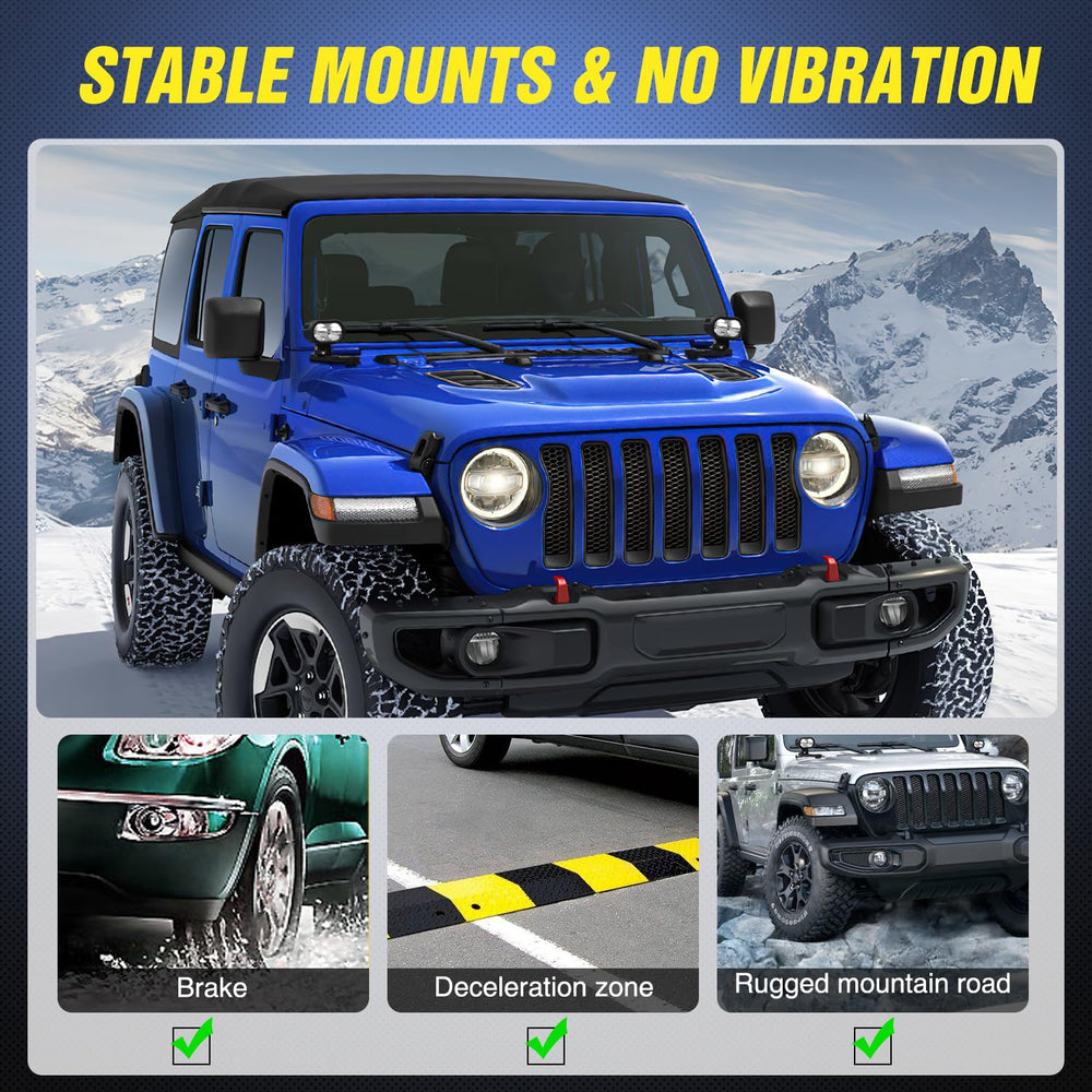 Nilight no-drill-mount-bracket for Jeep using factory bolts for quick install.
