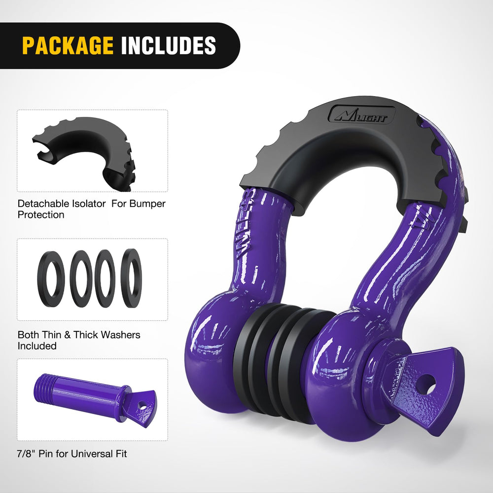 Nilight off-road recovery setup with shackle and straps