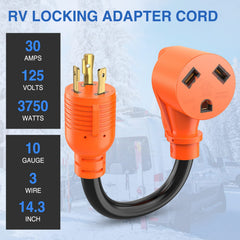 Nilight Packaging includes 30A-to-30A adapter cord for quick setup.