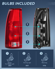 Nilight passenger-side taillight for Chevy 1994-1998 enhances rear illumination.