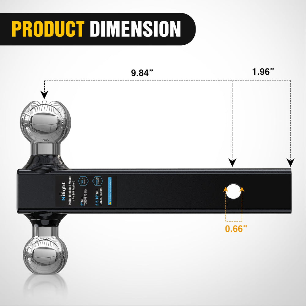 Nilight pintle hitch connects with a 2-1/2 inch lunette ring for robust coupling.