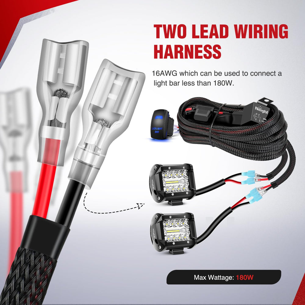 Nilight quick-install design speeds wiring setup on your vehicle.
