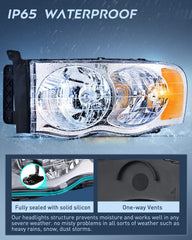 Nilight Ram headlight passenger side assembly offers easy installation.