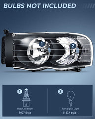 Nilight Ram headlights driver-side assembly offers plug-and-play upgrade for easier installation.