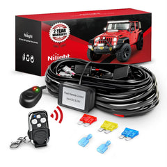 Nilight remote wiring harness with LED light bar for wireless control