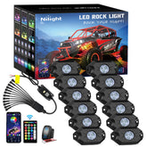 Nilight RGB LED rock lights 12-pod kit for bold exterior illumination.