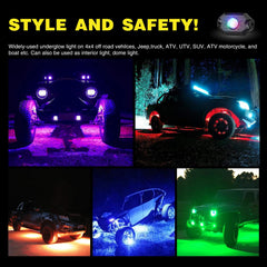 Nilight RGB Rock Lights Kit exterior bed-lighting enhancement for safety