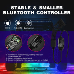 Nilight RGB Rock Lights Kit IP68 waterproof housing for all-weather use