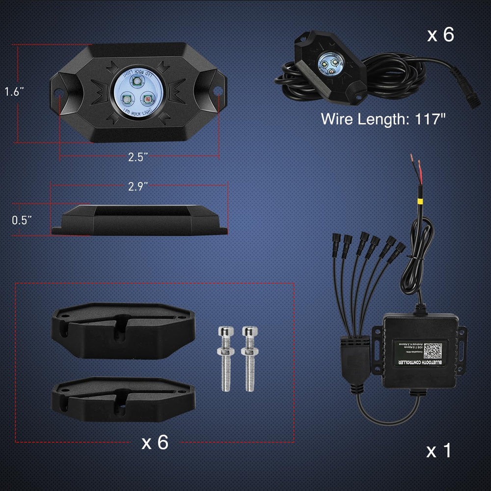 Nilight installation step shows flat or round pad mounting options.