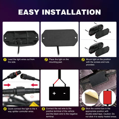 Nilight rock lights quick and simple installation with pads and hardware
