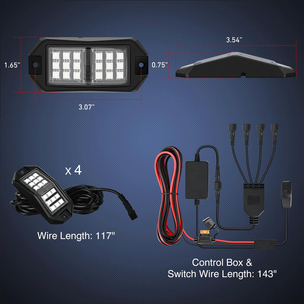 Nilight rock lights remote control in use for easy color and mode change