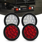 Nilight round LED light with red and white lens for clear signaling on trucks