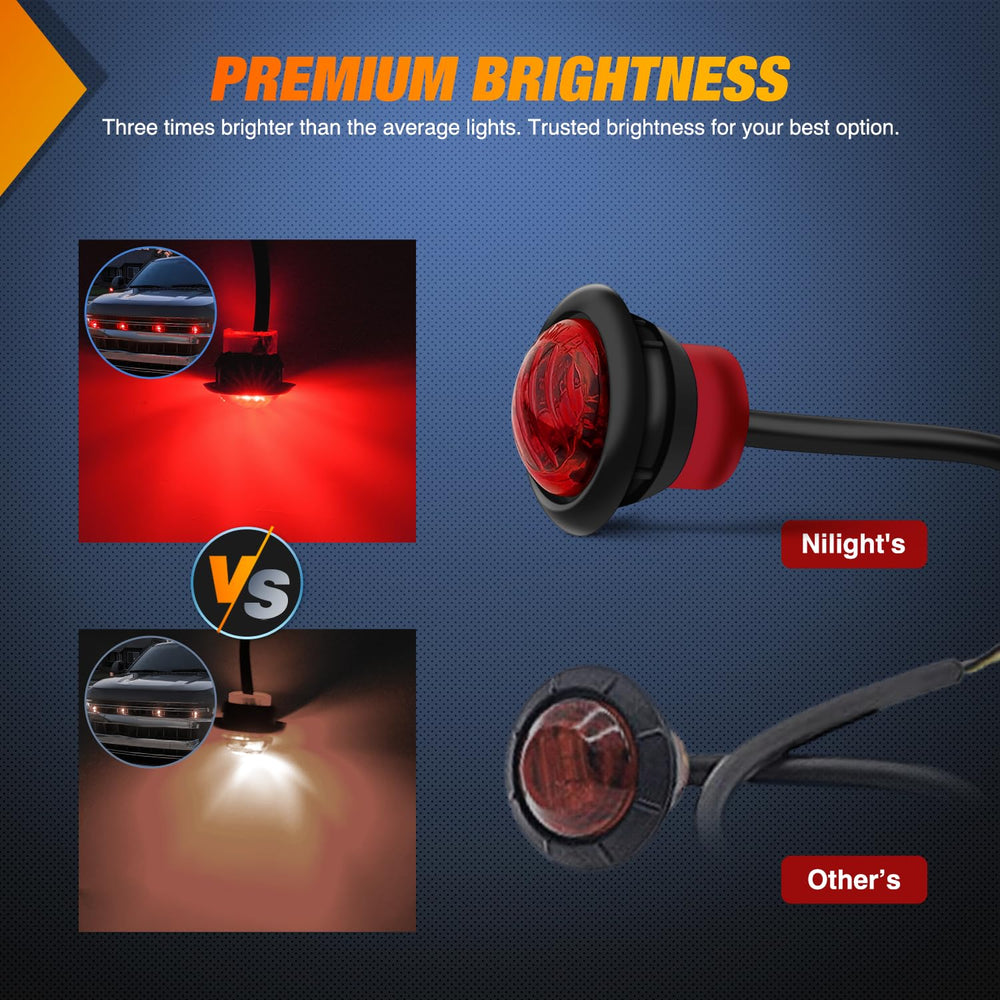 Nilight round marker light suitable for buses and caravans.