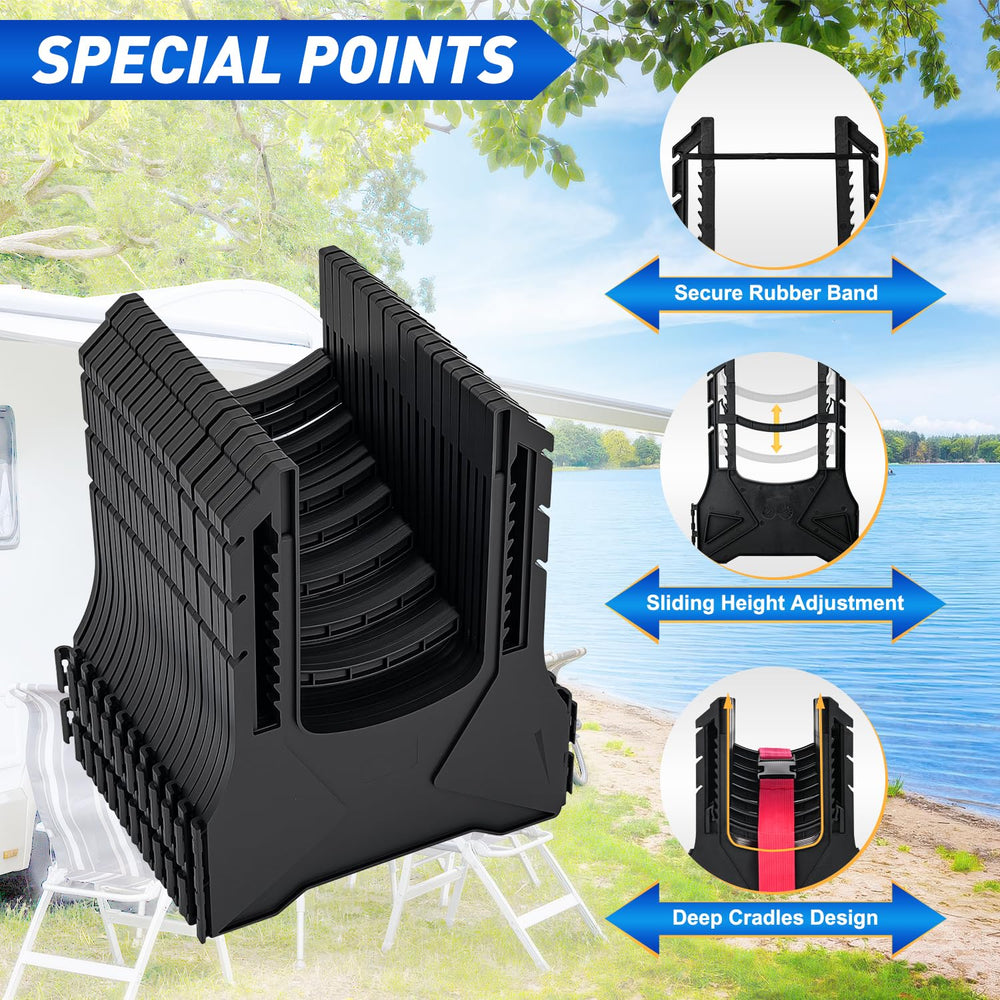 Nilight adjustable height from 7.6 to 4.5 inches for slope control.
