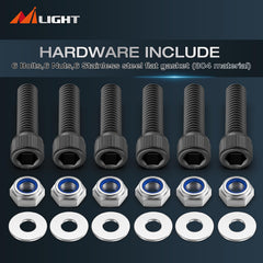 Nilight screws, nuts, and gaskets included for quick leveling installation