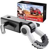 Nilight 2-inch shackle hitch receiver front view, rugged steel built for heavy-duty towing