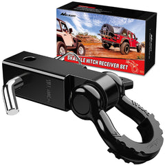 Nilight shackle hitch receiver 2-inch shows rugged build for heavy towing and recovery.