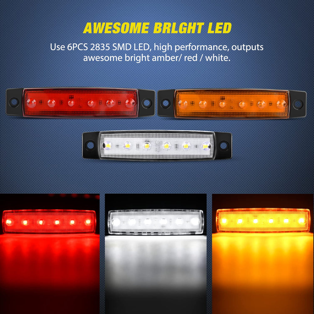 Nilight red side marker light front view for clear vessel signaling.