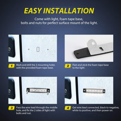 Nilight white side marker light front view for trailer and pontoon visibility.