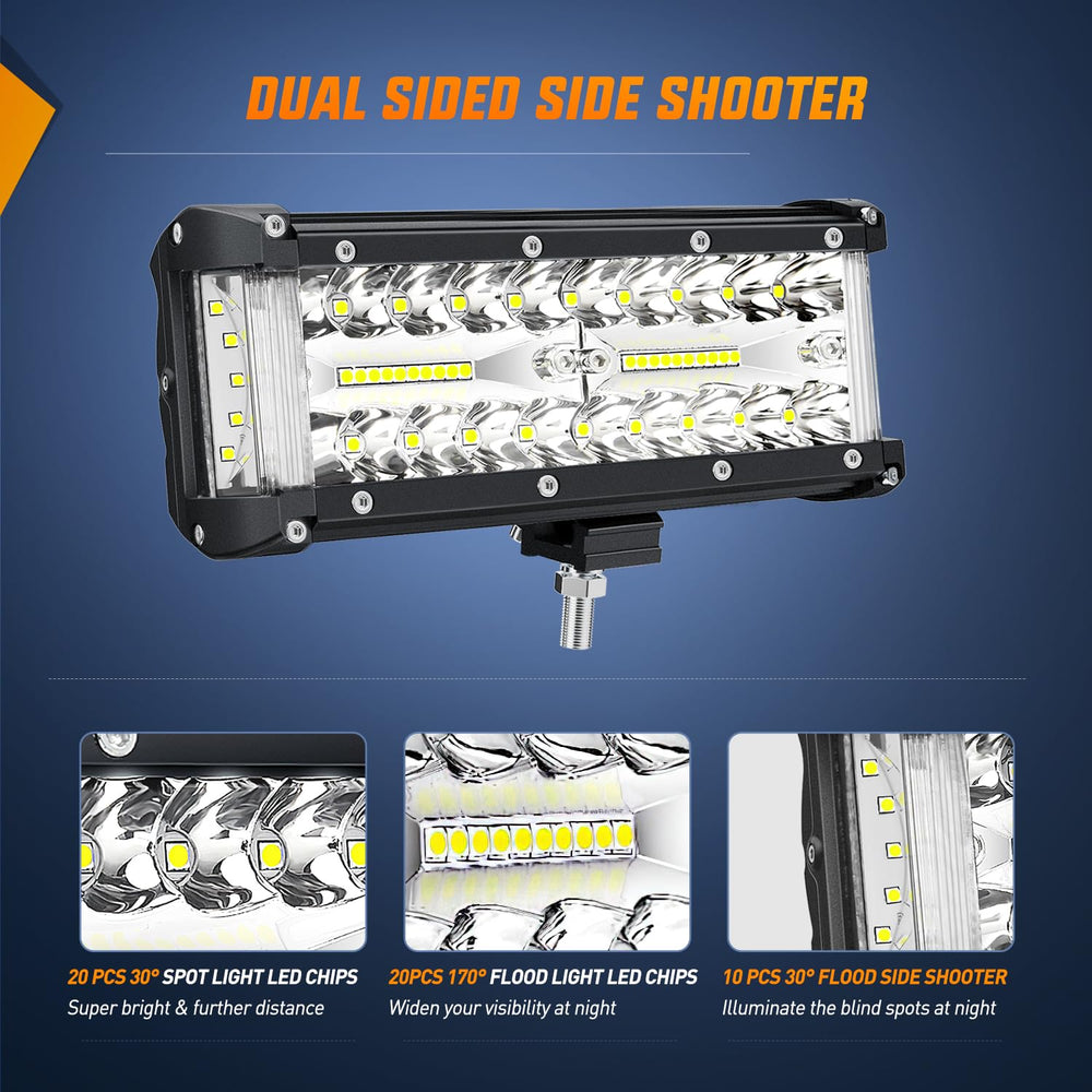 Nilight Side Shooter 7-Inch combination beam covers wide and distance simultaneously.