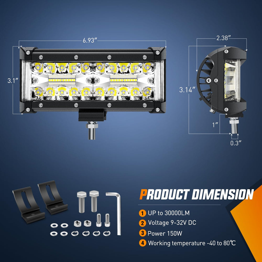 Nilight Side Shooter 7-Inch die-cast aluminum housing for durable performance.
