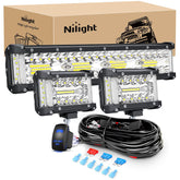 Nilight Side Shooter 4-3inch pod side light showing wide flood and precise spot for off-road safety.