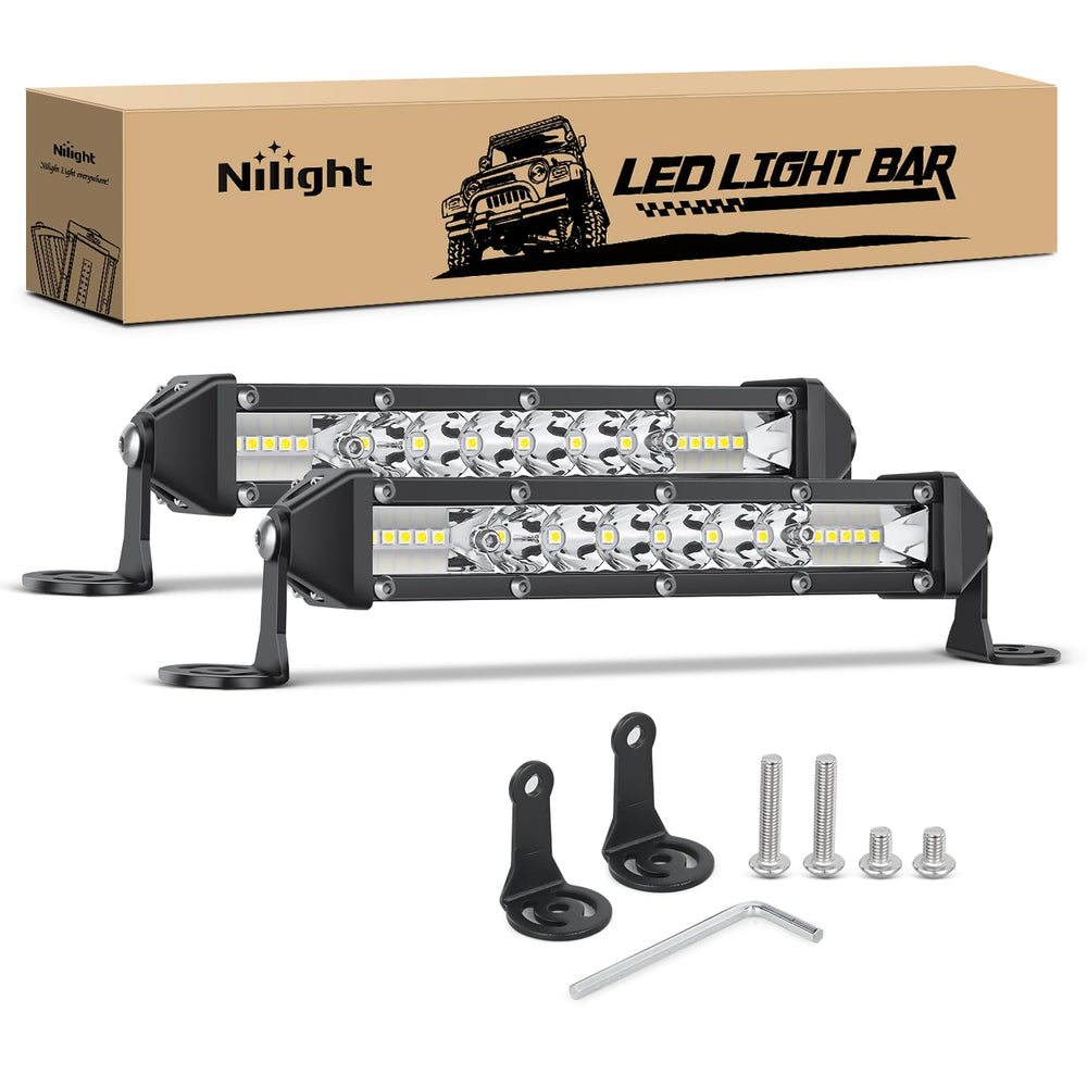 Nilight slim LED light bar 7-inch spot-flood combo for longer-range visibility