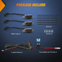 Nilight 12V DC marker lights for easy, straightforward installation