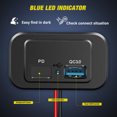 Automatic rebound cap protecting socket from moisture and dust.