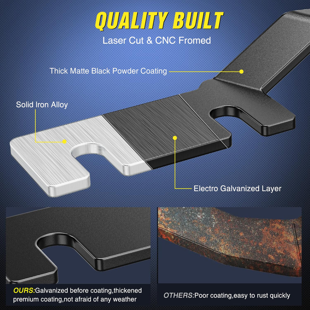 Nilight solid iron hood brackets provide durable support on rugged trails.