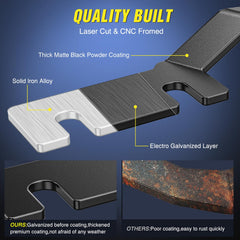 Nilight solid iron hood brackets provide durable support on rugged trails.