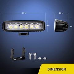 Nilight 18W spot LED work light side-angle view showing rugged housing.