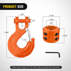 Nilight spring-latch design on winch hook for quick secure engagement.